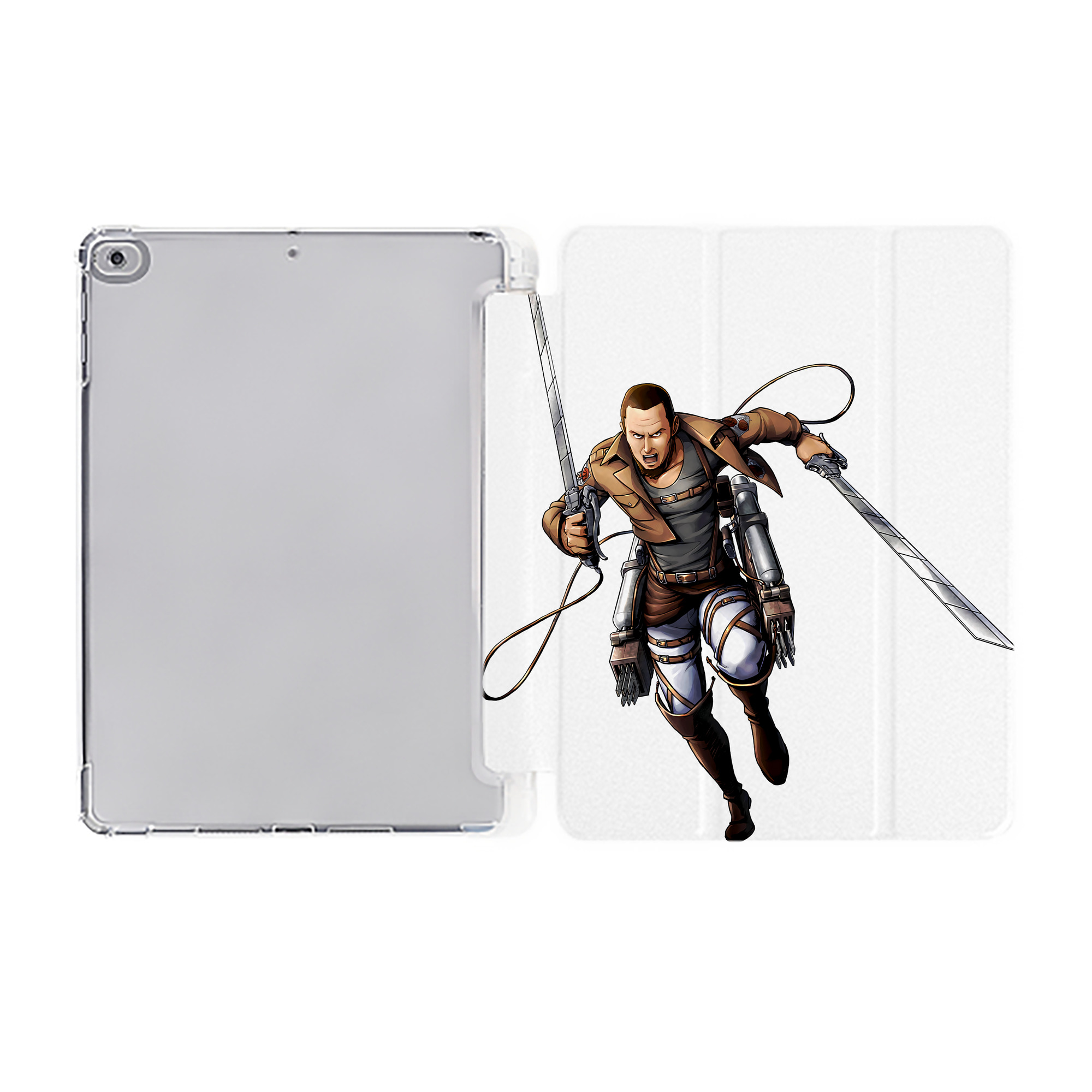 （画像用） 進撃の巨人 Attack on Titan IPad ケース ペン収納付き 三つ折りスタンド PUレザー×シリコン 対応機種9.5/10.5/10.9インチ